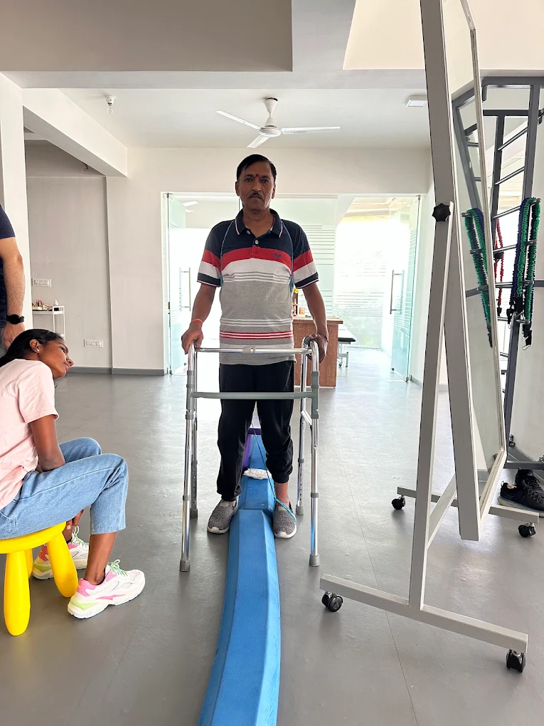 Gait training on the walking beam